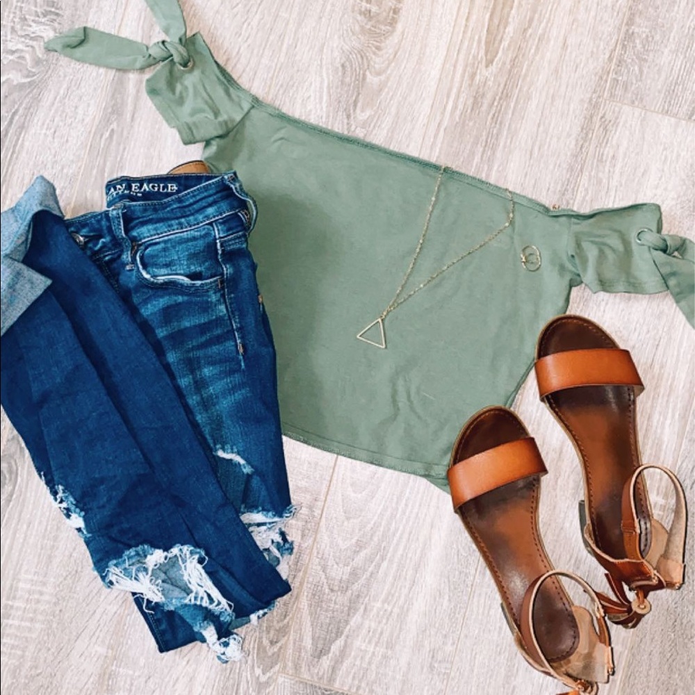 Army Green Crop Top